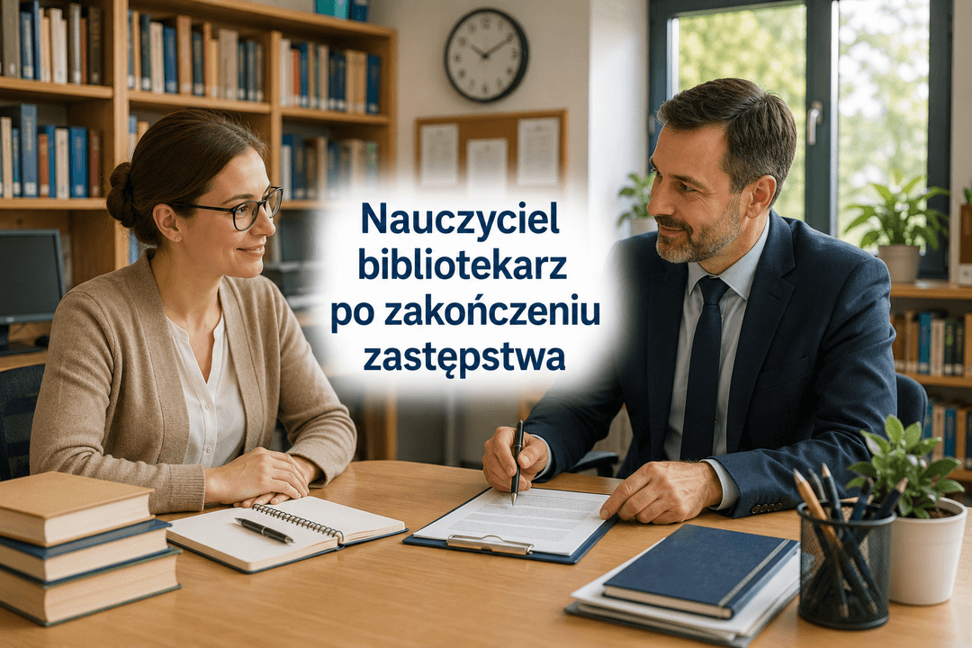 Nauczyciel bibliotekarz po zakończeniu zastępstwa 