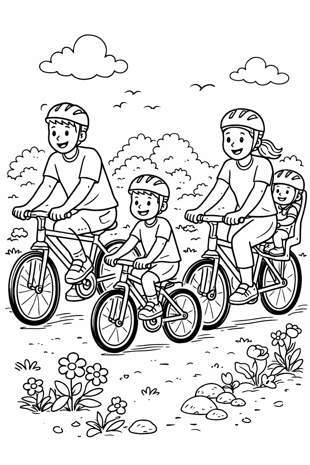 Rodzinna wycieczka na rowerach