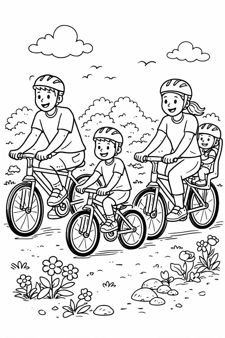 Rodzinna wycieczka na rowerach