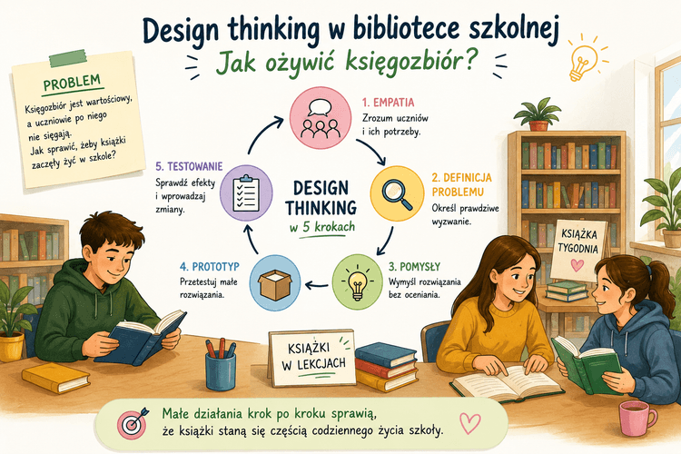 Design thinking w bibliotece szkolnej – jak ożywić księgozbiór?