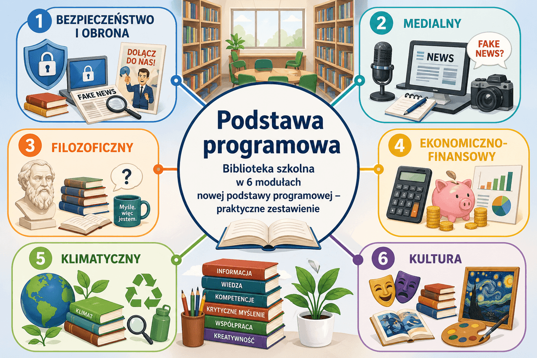Biblioteka szkolna w 6 modułach nowej podstawy programowej 