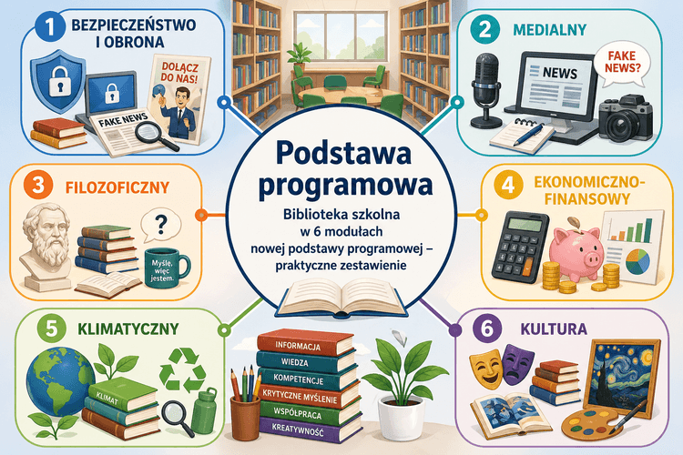 Biblioteka szkolna w 6 modułach nowej podstawy programowej 