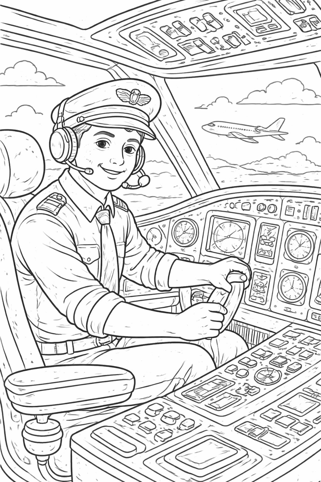 Pilot w samolocie