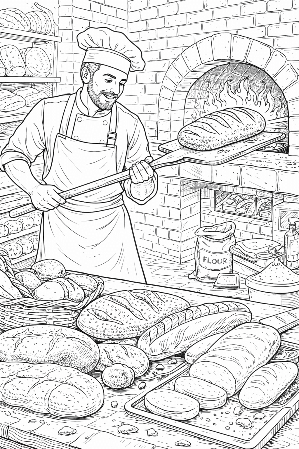 Piekarz piecze chleb